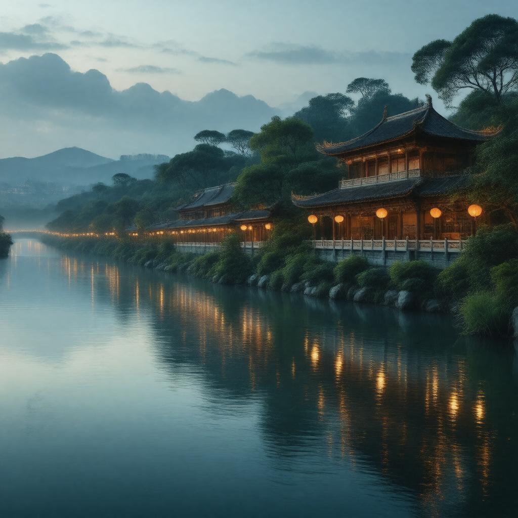 AI-created image of Qinhuai River