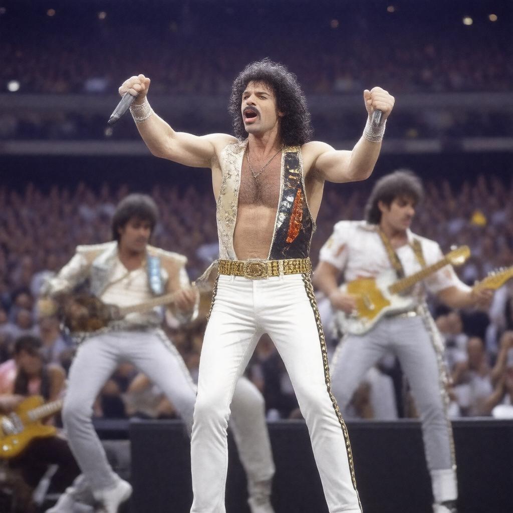 AI-created image of Queen, Live Aid 1985