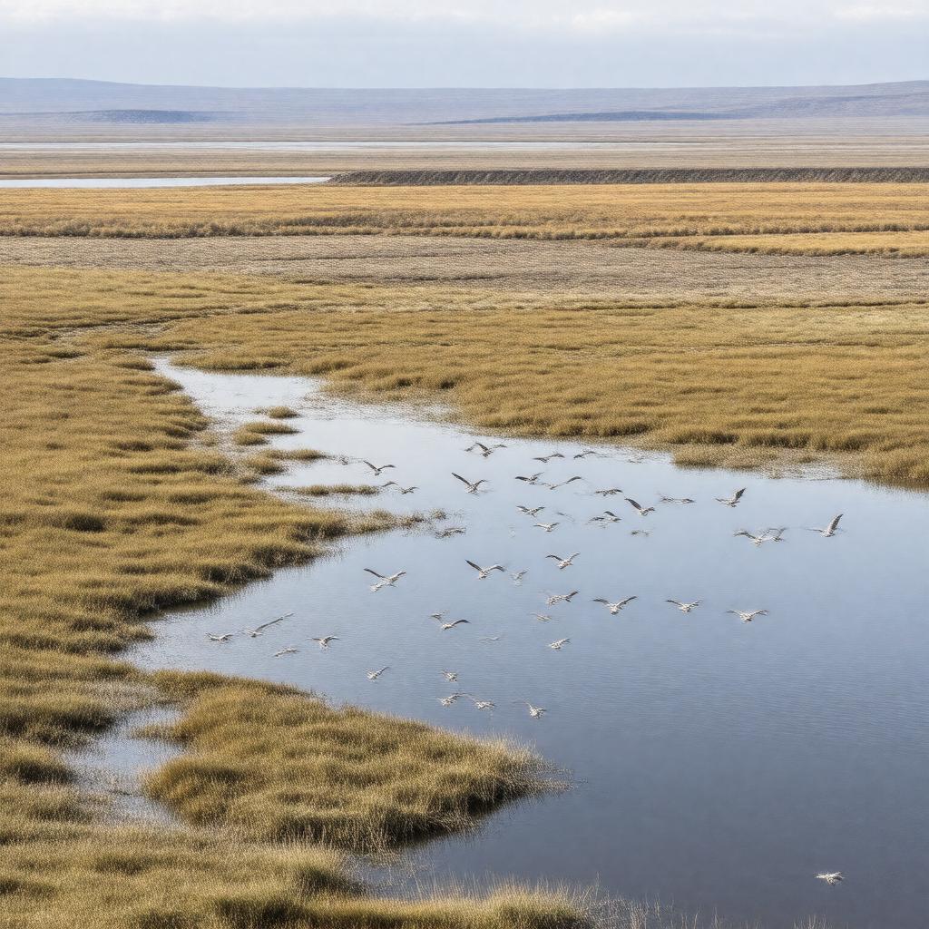Click to view larger image AI-created image of Queen Maud Gulf Migratory Bird Sanctuary