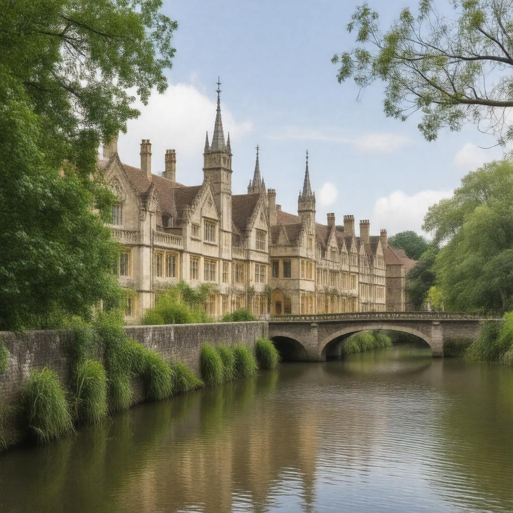 AI-created image of Queens' College, Cambridge