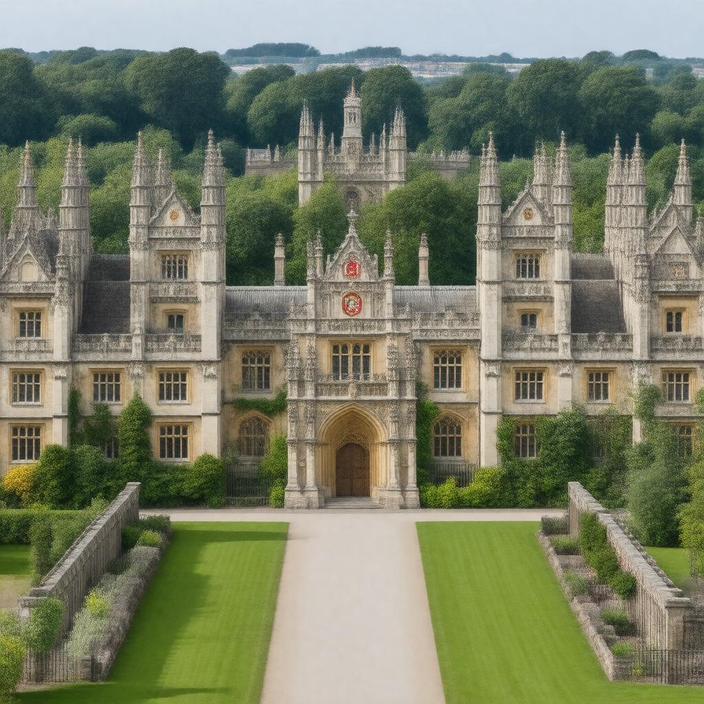 AI-created image of Queen's College, Oxford