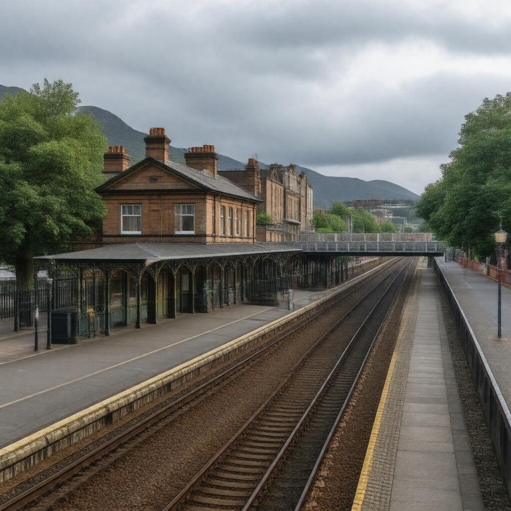 AI-created image of Queenstown Road railway station