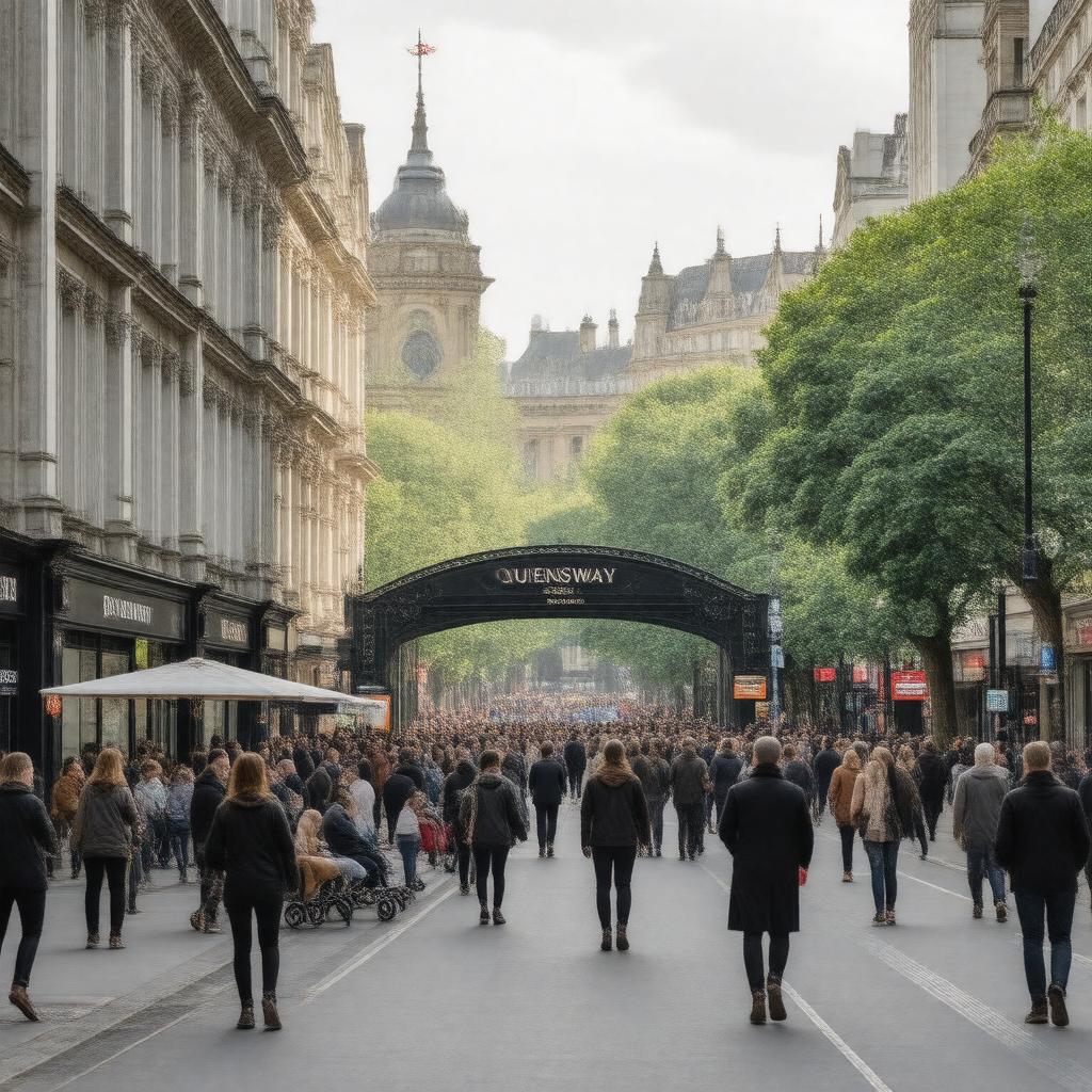 AI-created image of Queensway (street)