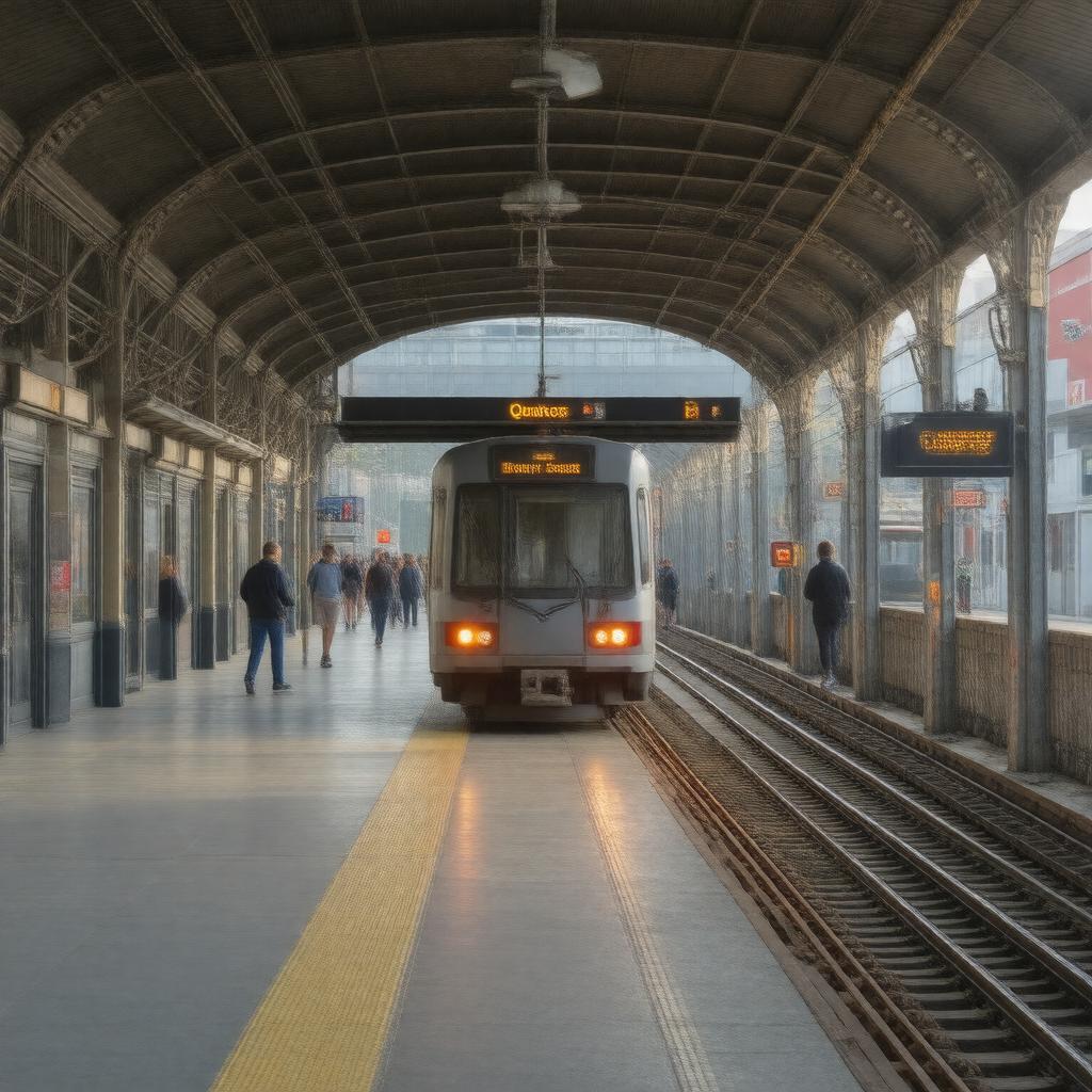 Click to view larger image AI-created image of Quincy Center station