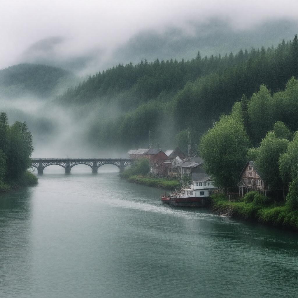 AI-created image of Rainy River, Ontario, Canada