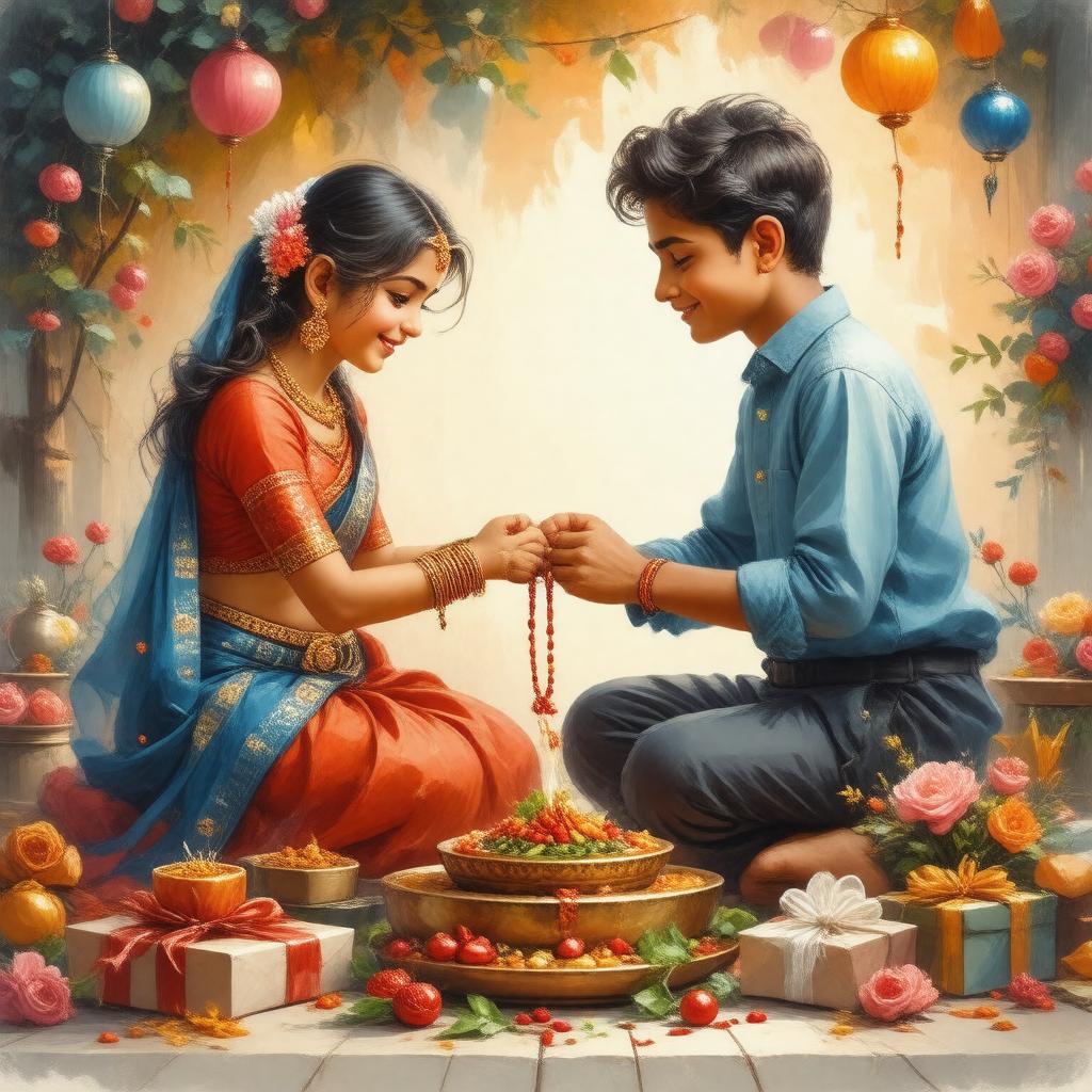 Click to view larger image AI-created image of Raksha Bandhan