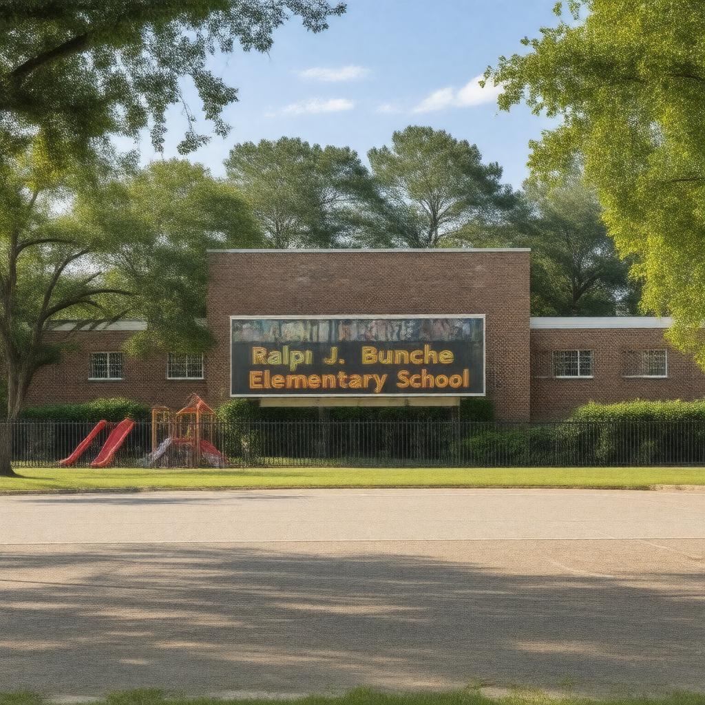 AI-created image of Ralph J. Bunche Elementary School (Raleigh, North Carolina)