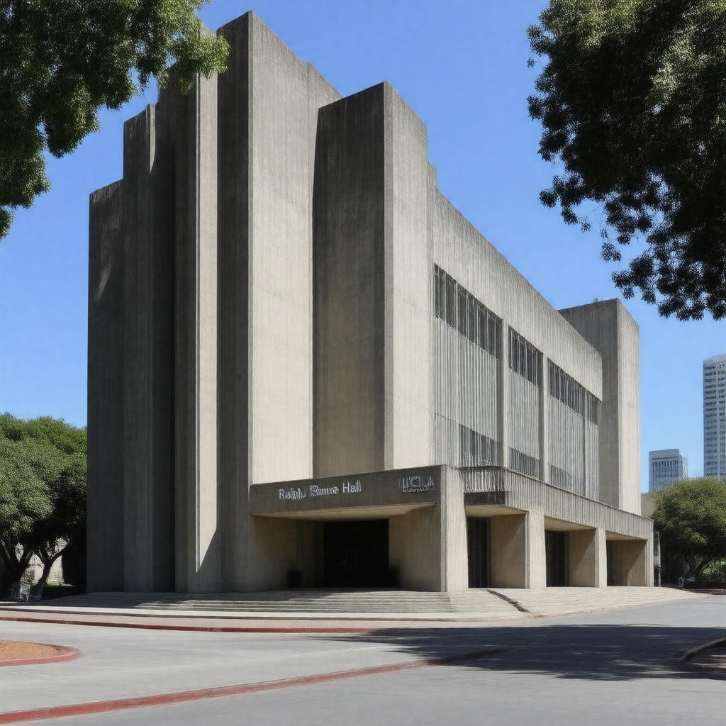 AI-created image of Ralph J. Bunche Hall (UCLA)