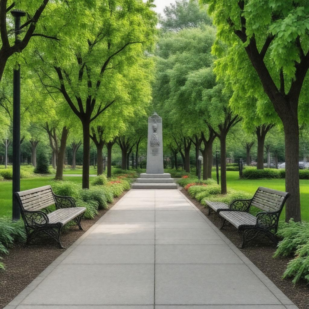 AI-created image of Ralph J. Bunche Memorial Park (Detroit, Michigan)