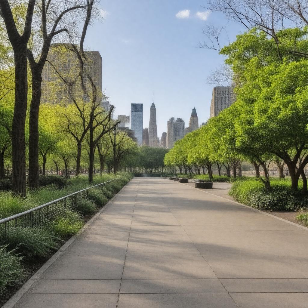 AI-created image of Ralph J. Bunche Park, New York City