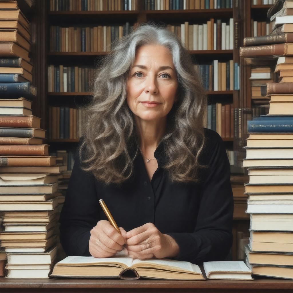 AI-created image of Rebecca Solnit