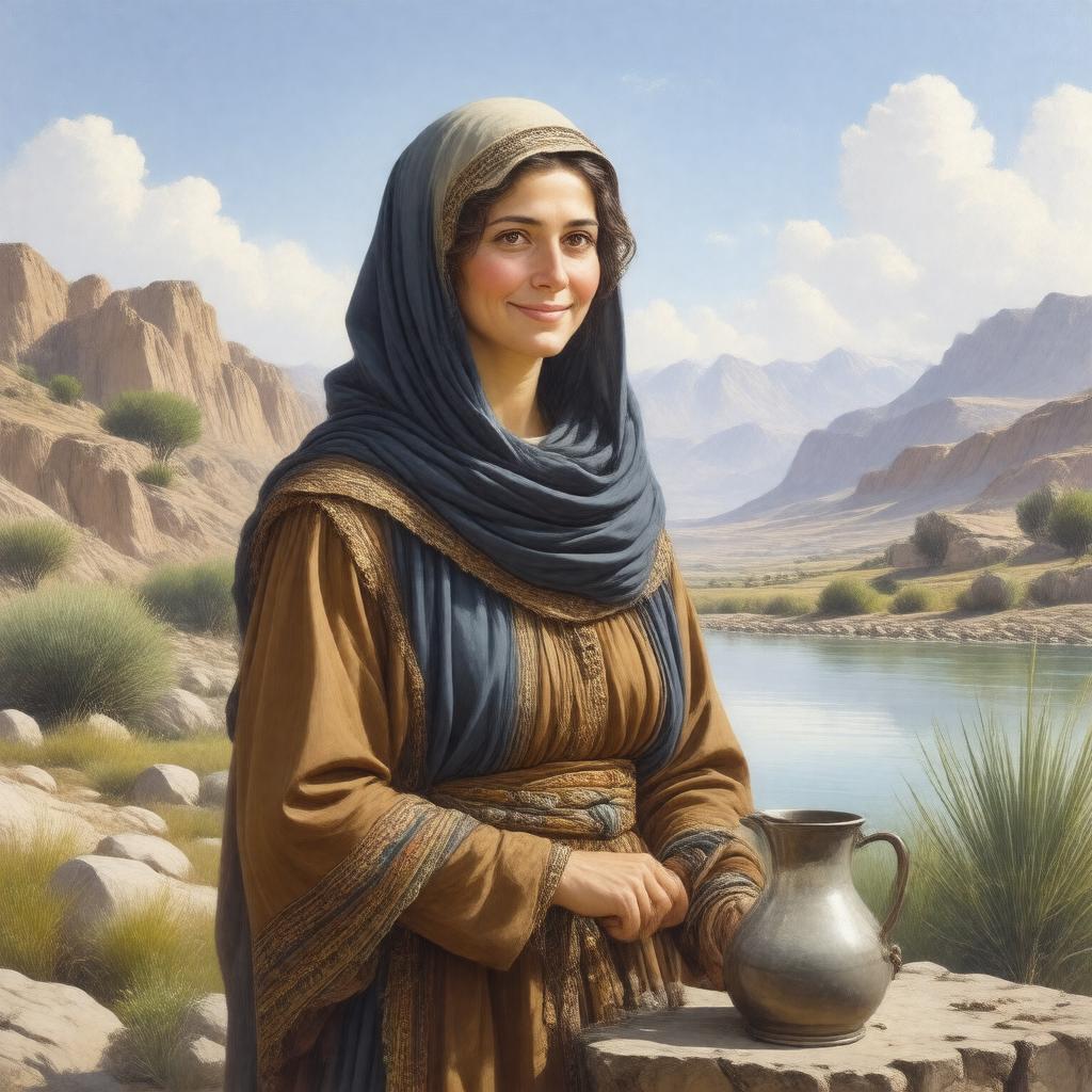 Click to view larger image AI-created image of Rebecca (biblical figure)