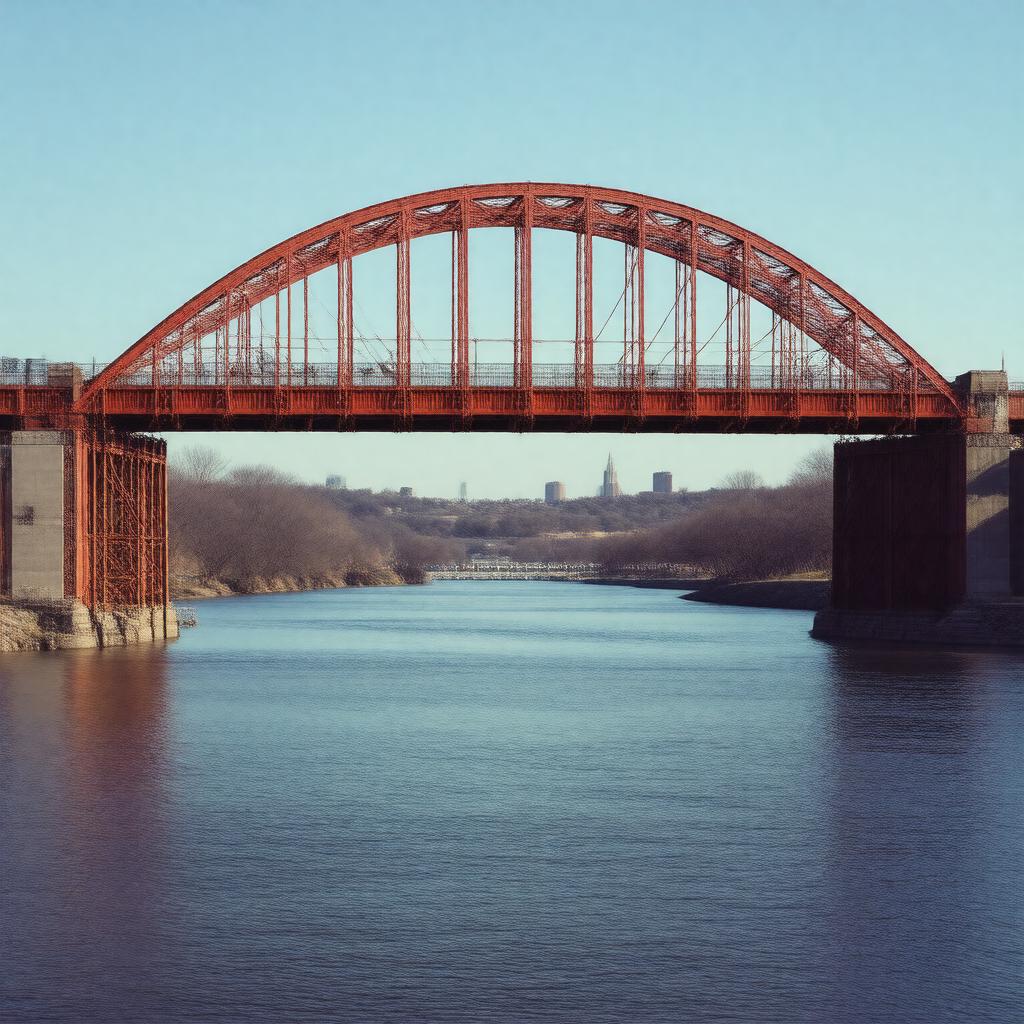 Click to view larger image AI-created image of Red Bridge