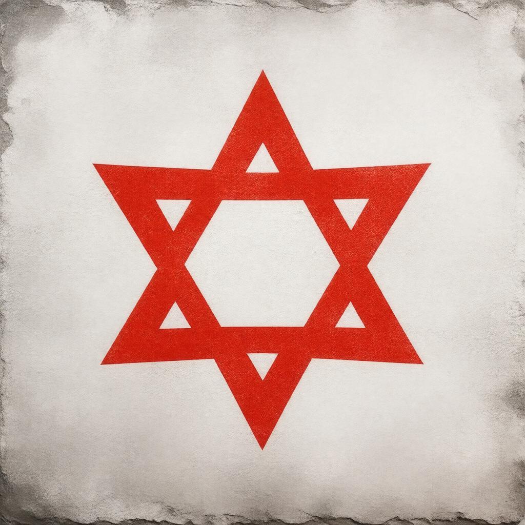 Click to view larger image AI-created image of Red Star of David (Magen David Adom)
