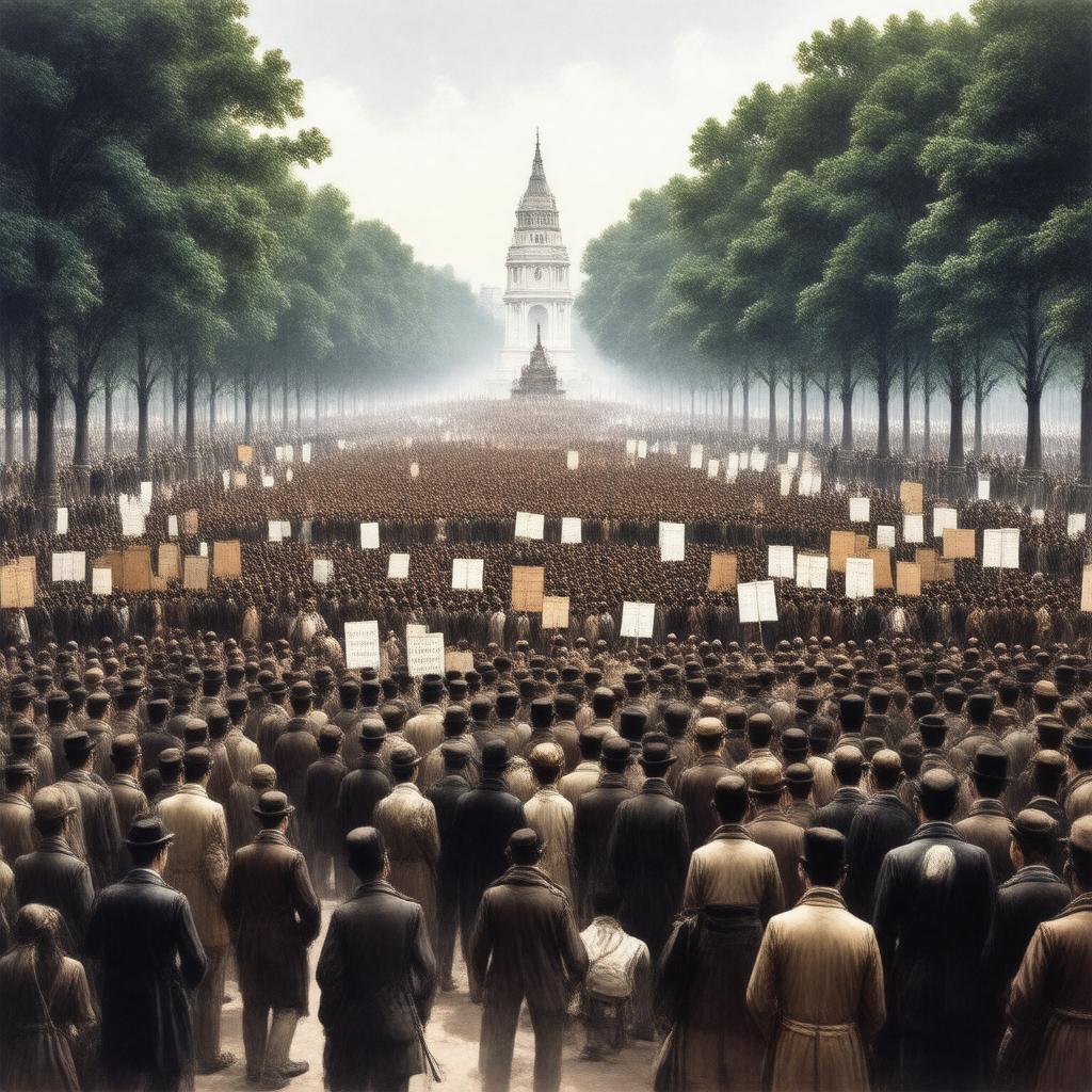 AI-created image of Reform League demonstration 1866