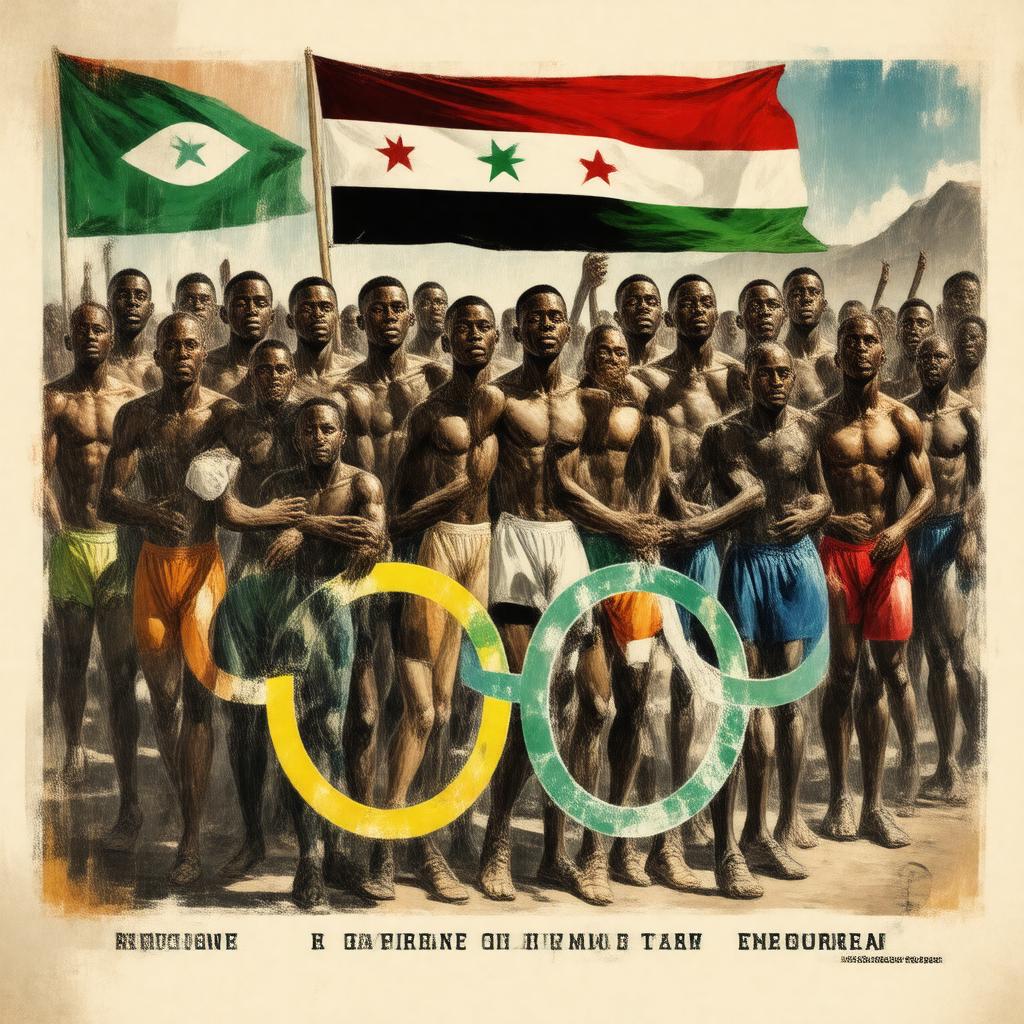 AI-created image of Refugee Olympic Team