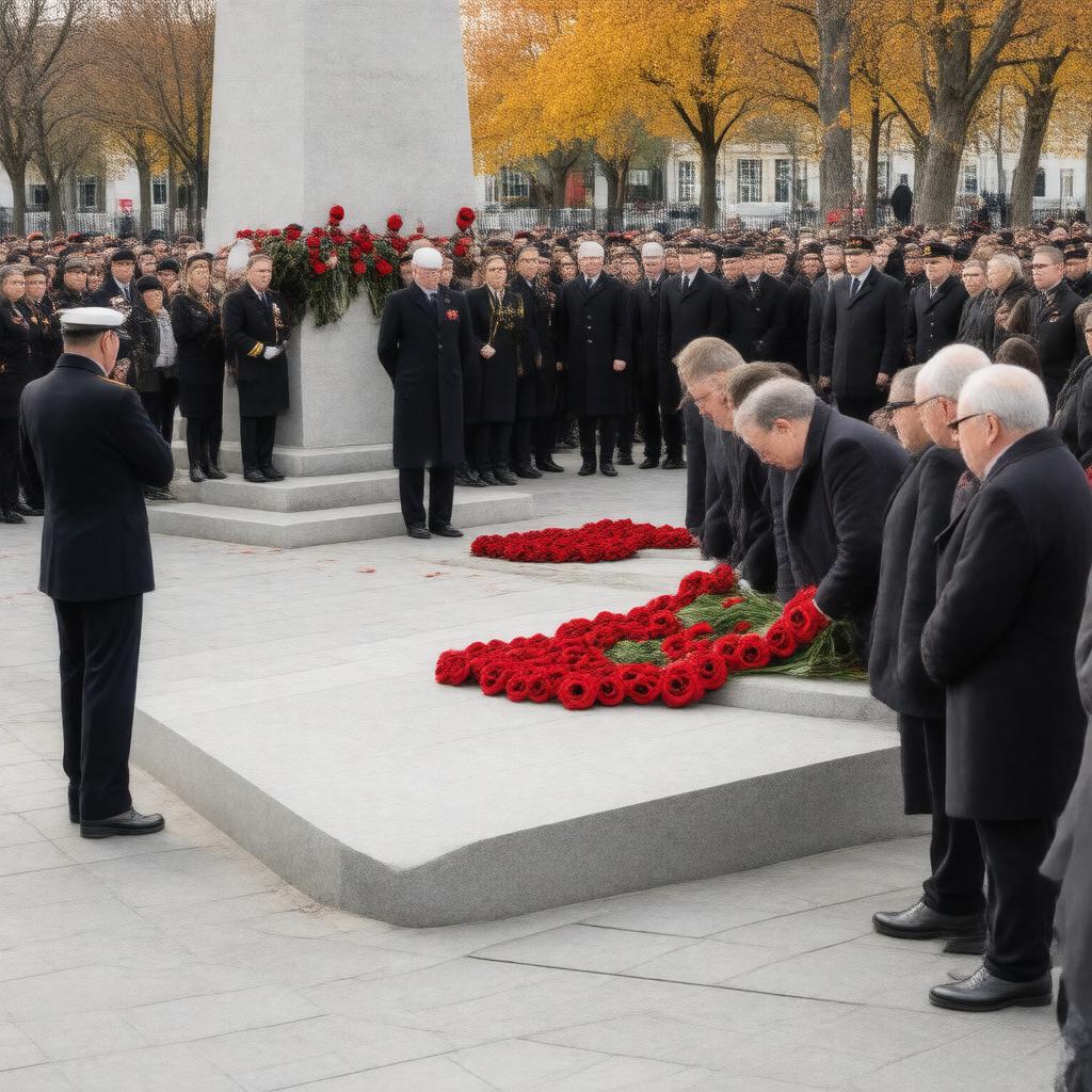 Click to view larger image AI-created image of Remembrance Day ceremony
