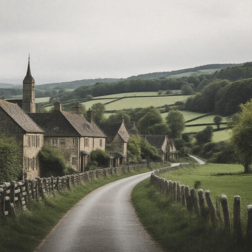 AI-created image of Rendcomb, Gloucestershire, England