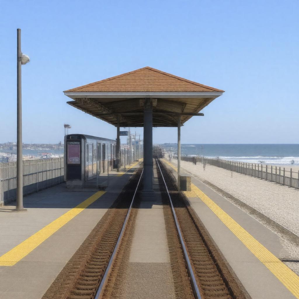 AI-created image of Revere Beach MBTA station