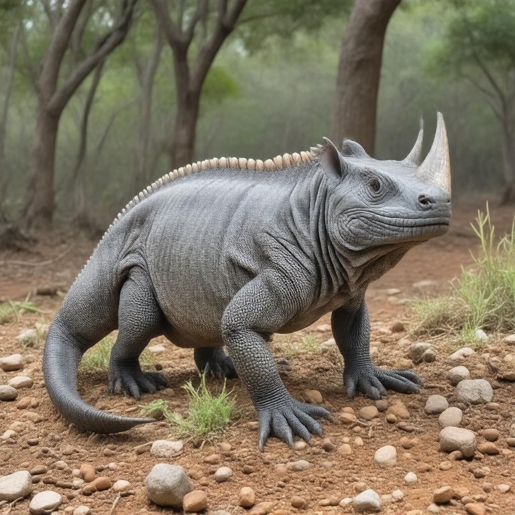 AI-created image of Rhinoceros iguana