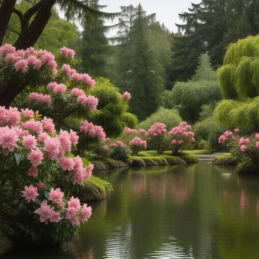 Click to view larger image AI-created image of Rhododendron Garden