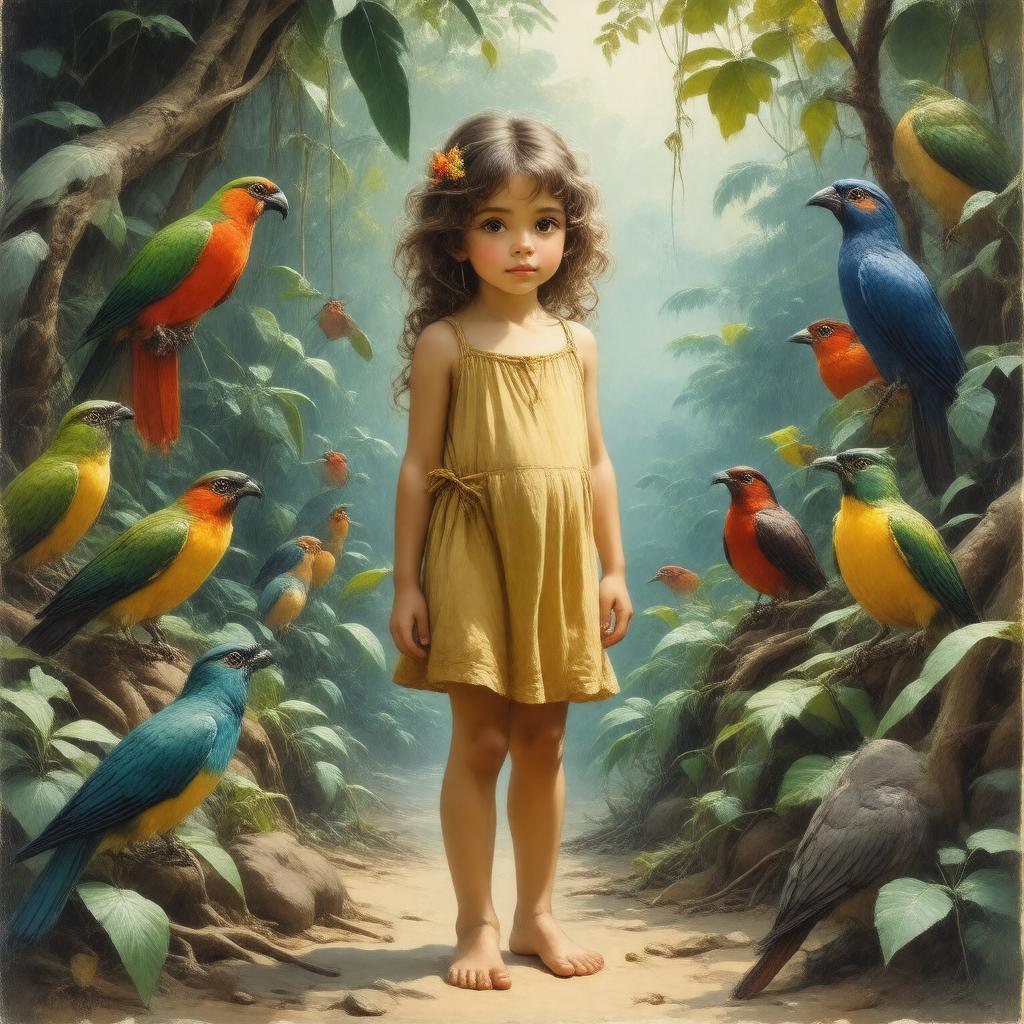 AI-created image of Rima the Bird Girl