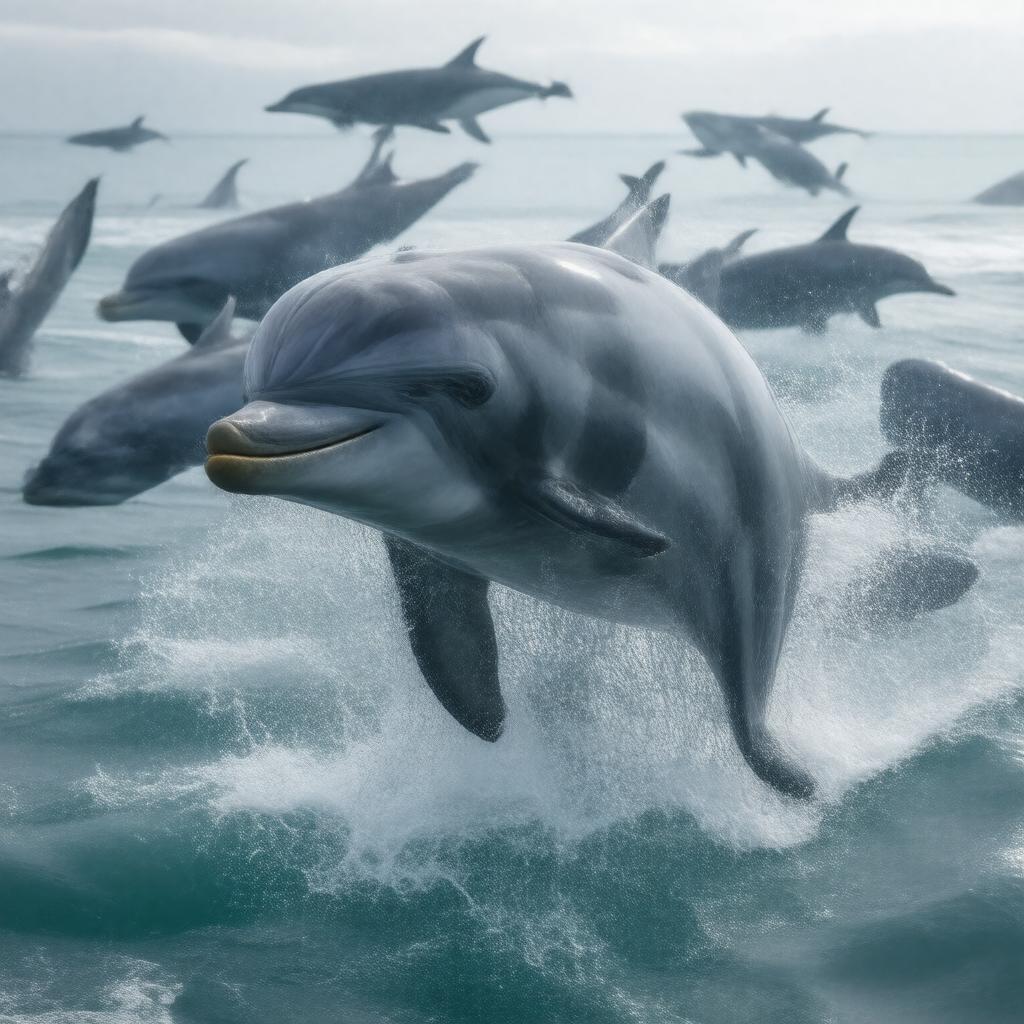 AI-created image of Risso's dolphin