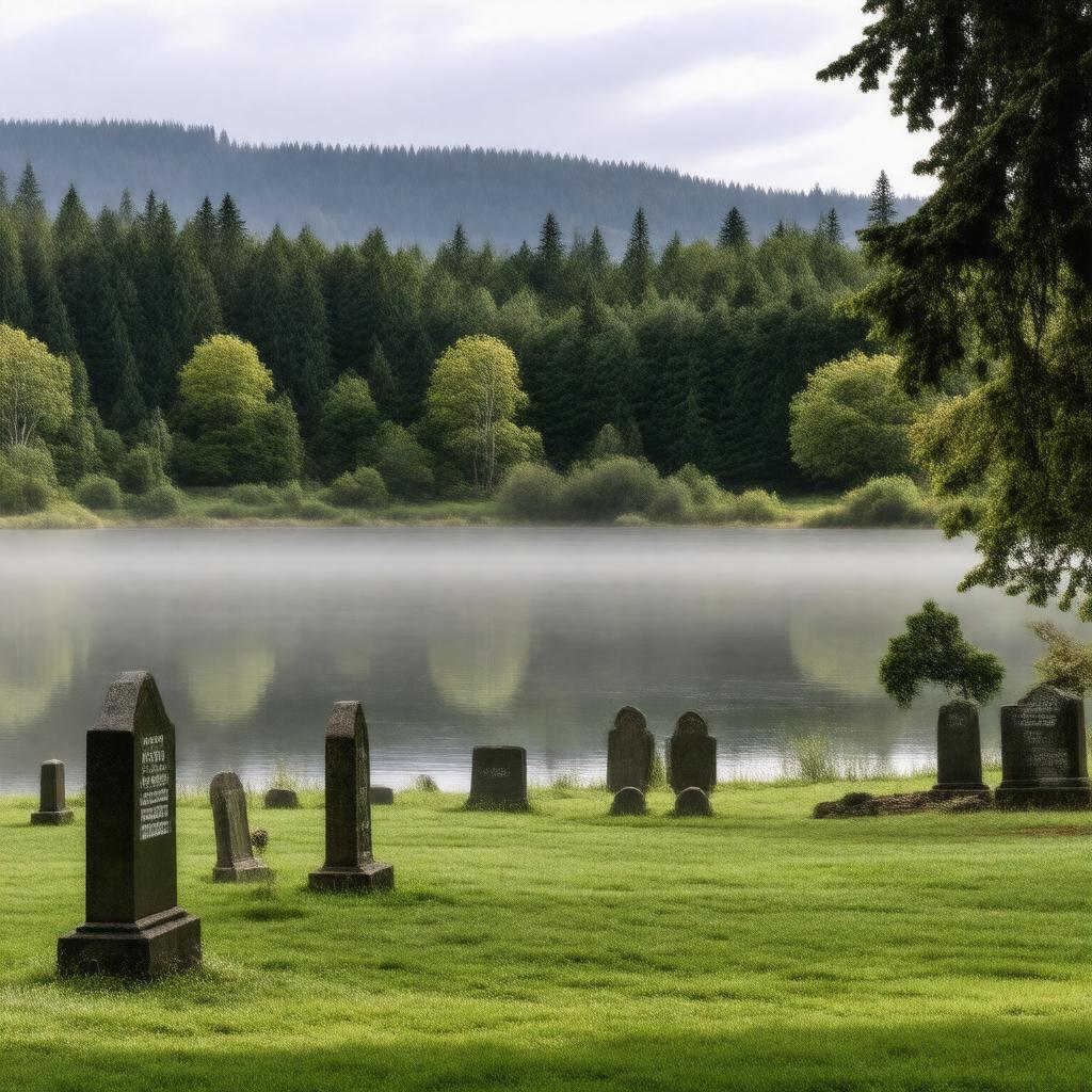 Click to view larger image AI-created image of River View Cemetery, Portland, Oregon