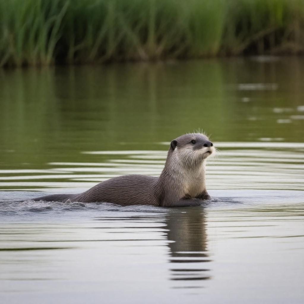 AI-created image of River otter