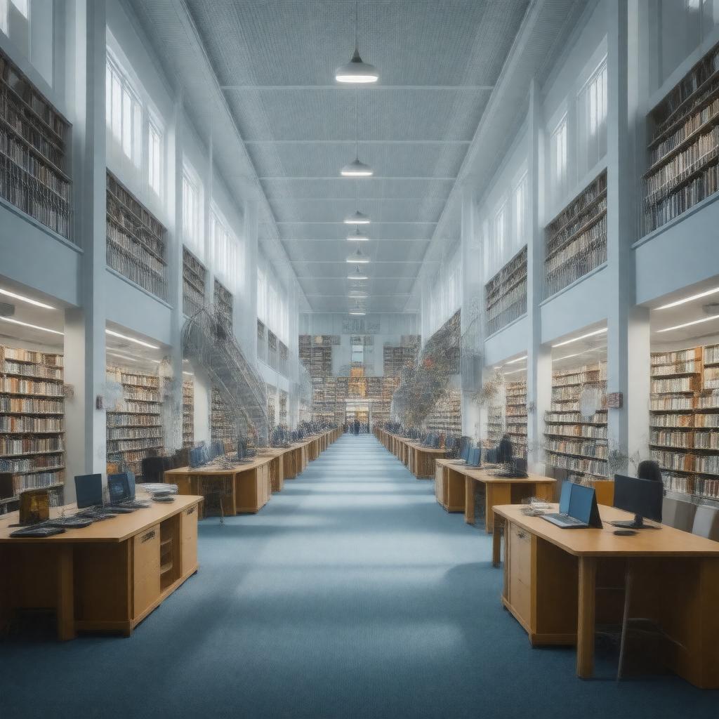 Click to view larger image AI-created image of Robert L. Carothers Library and Learning Commons