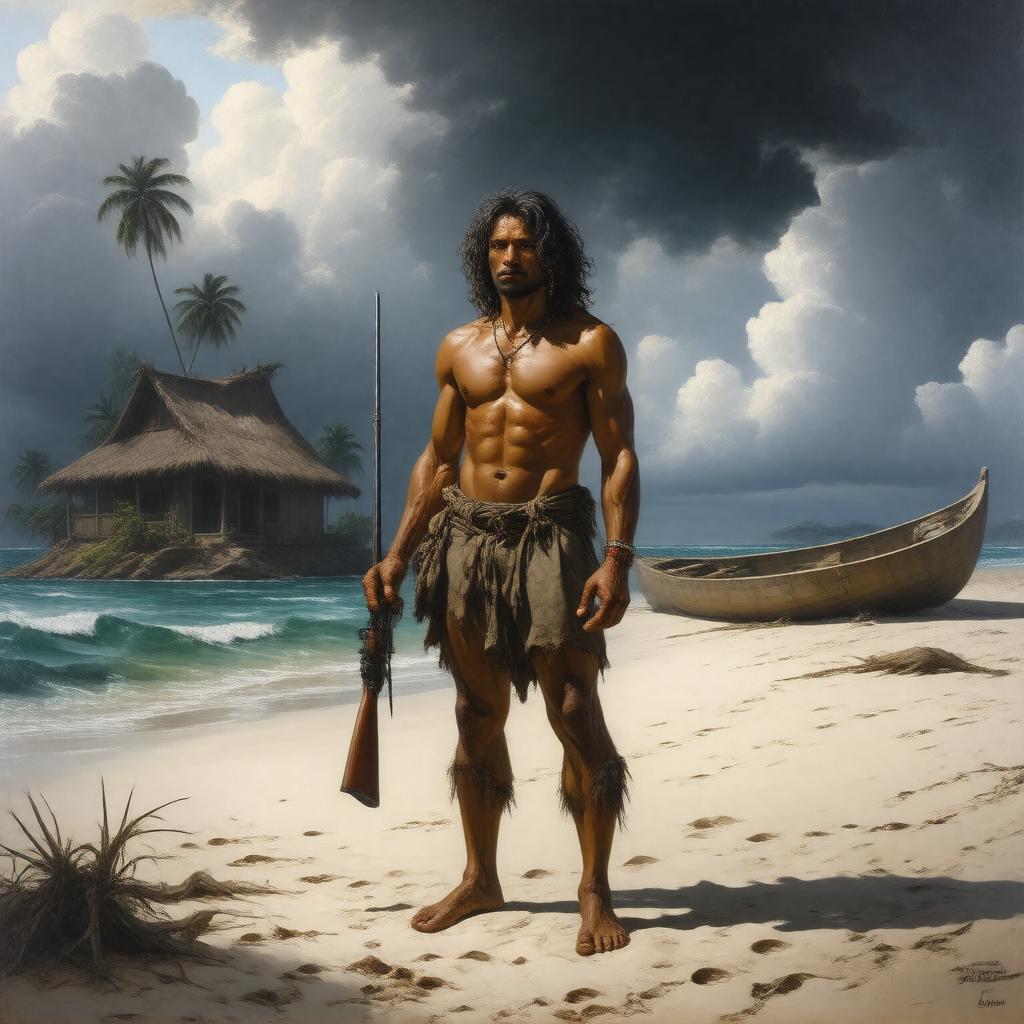 AI-created image of Robinson Crusoe