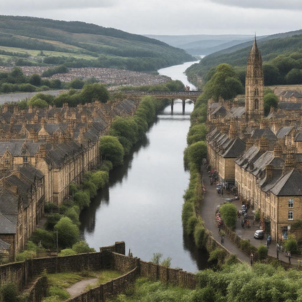 AI-created image of Rochdale, Greater Manchester, England