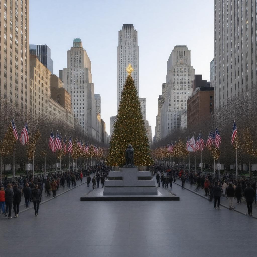 AI-created image of Rockefeller Plaza