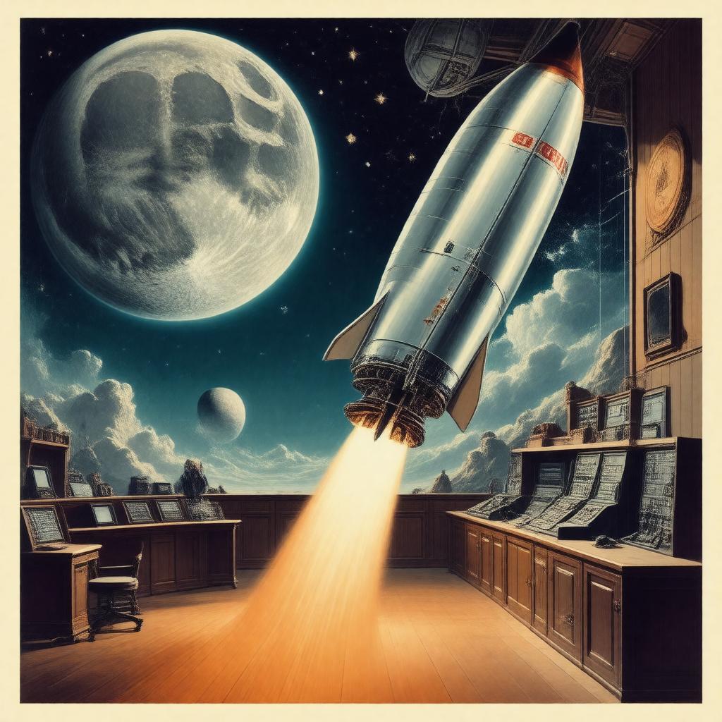 Click to view larger image AI-created image of Rocket Ship Galileo