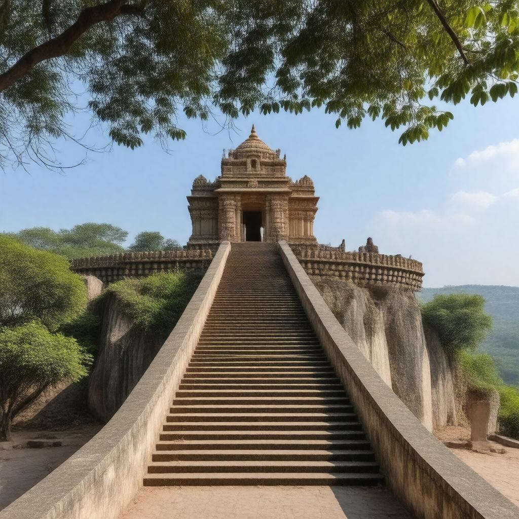 AI-created image of Rockfort Ucchi Pillayar Temple
