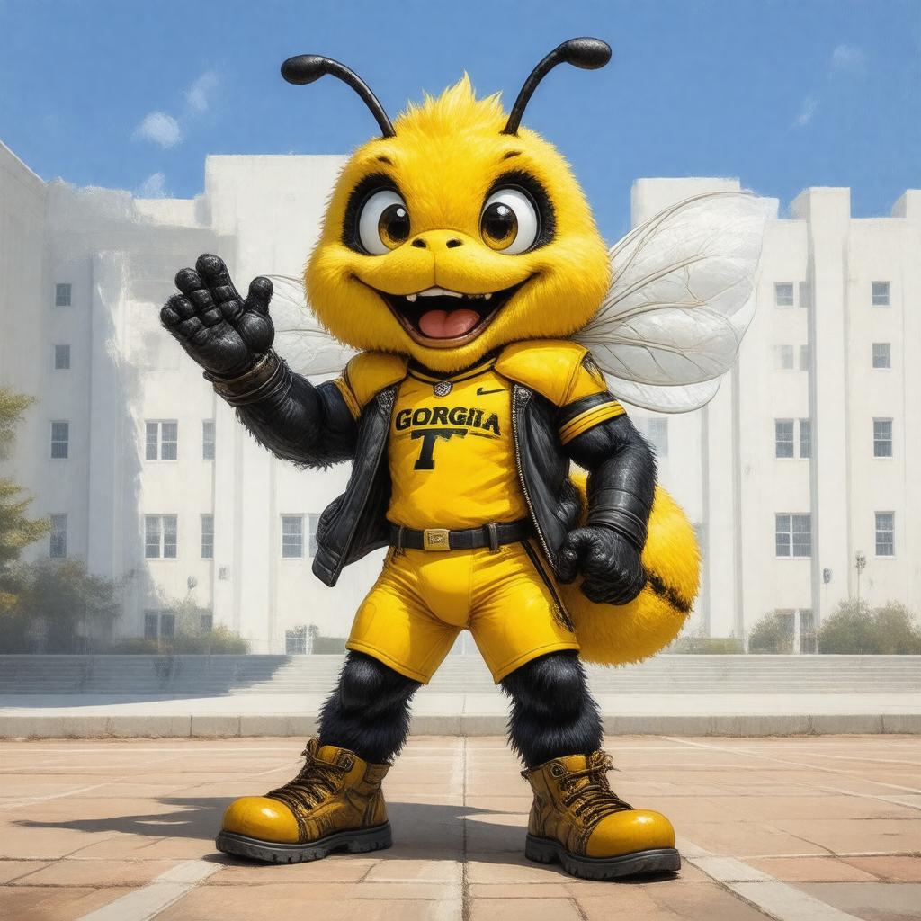 Click to view larger image AI-created image of Rocky the Yellowjacket