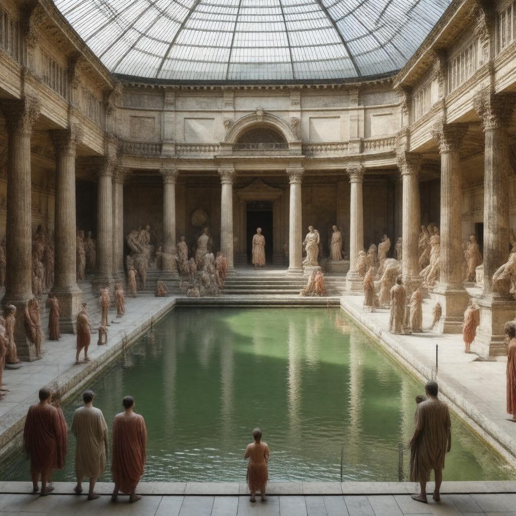 AI-created image of Roman Baths Museum