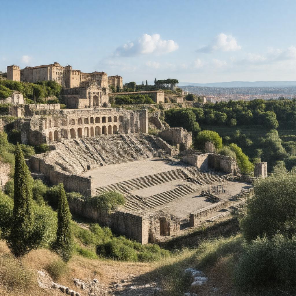 Click to view larger image AI-created image of Roman Theatres of Fourvière
