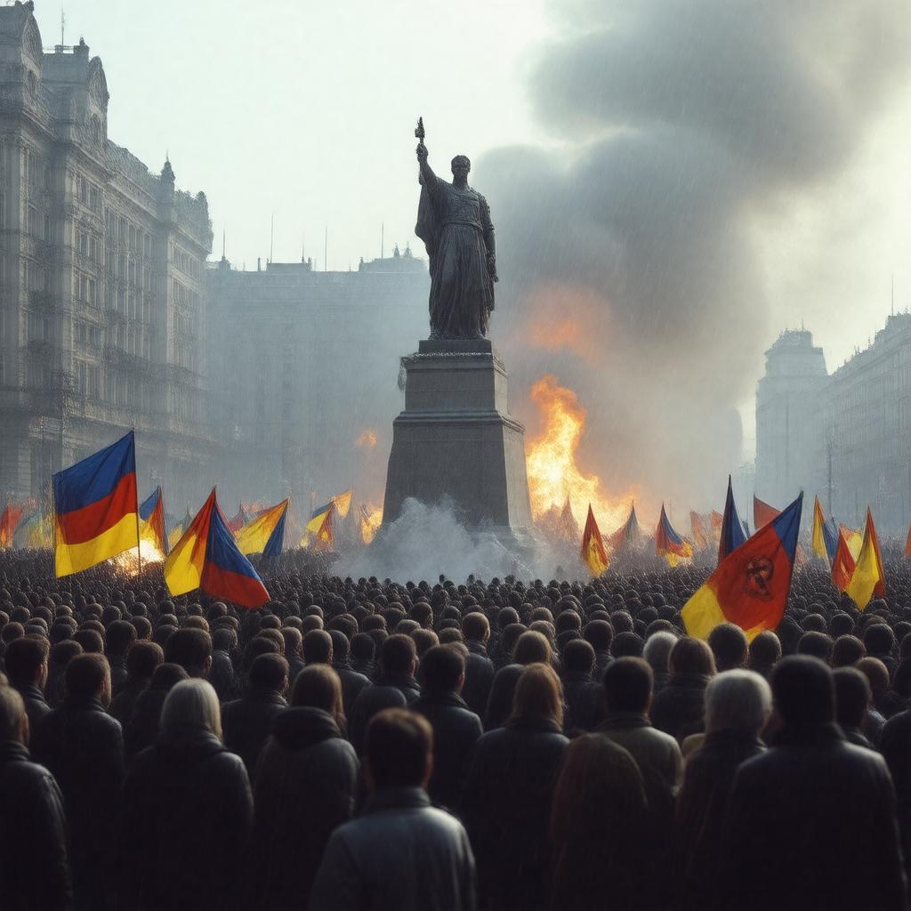 AI-created image of Romanian Revolution of 1989