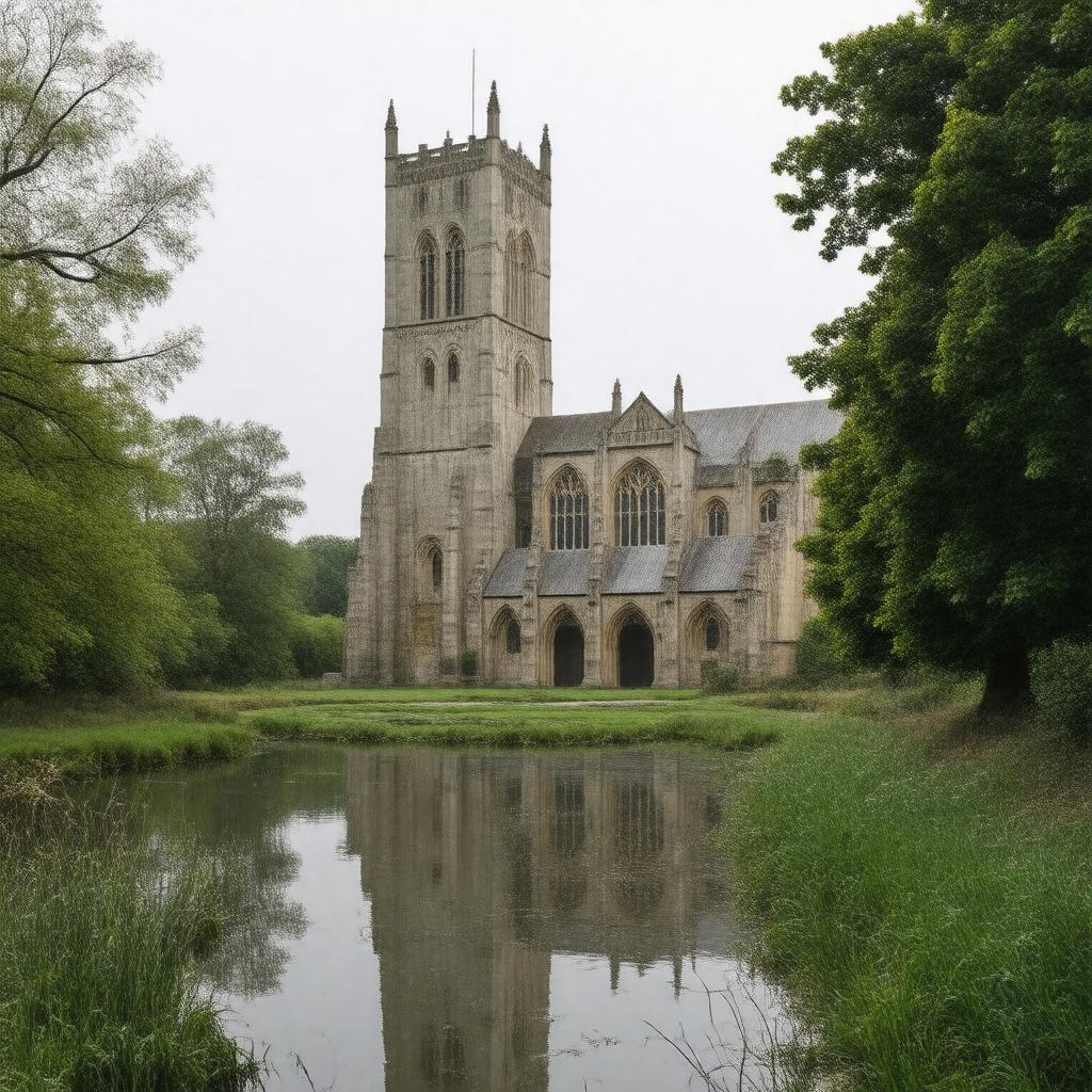 AI-created image of Romsey Abbey, Hampshire, England