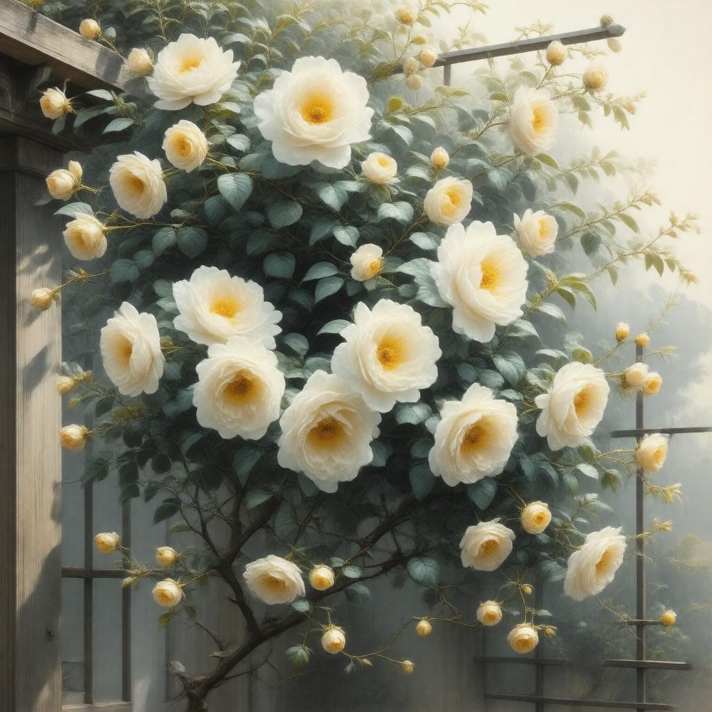 AI-created image of Rosa banksiae