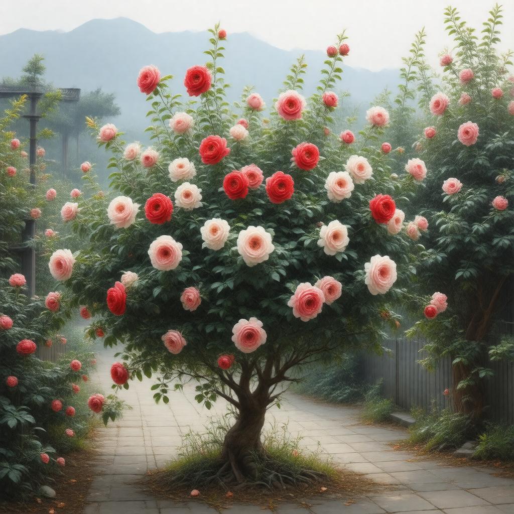 AI-created image of Rosa chinensis