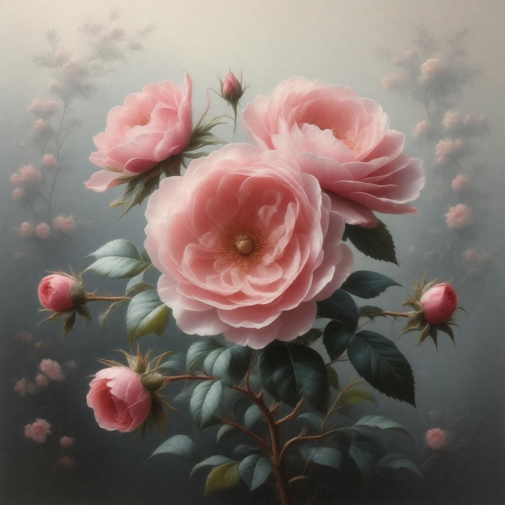 AI-created image of Rosa damascena