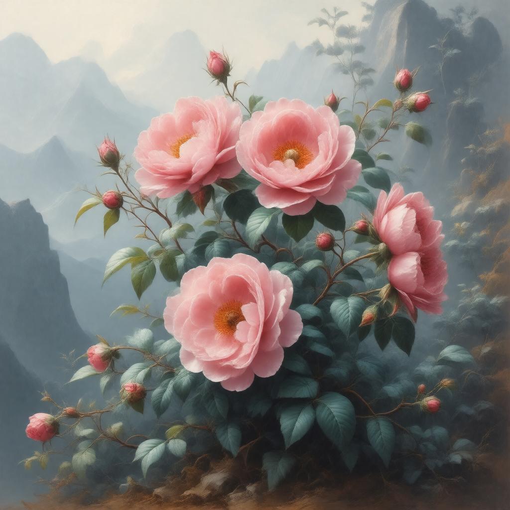 AI-created image of Rosa montana