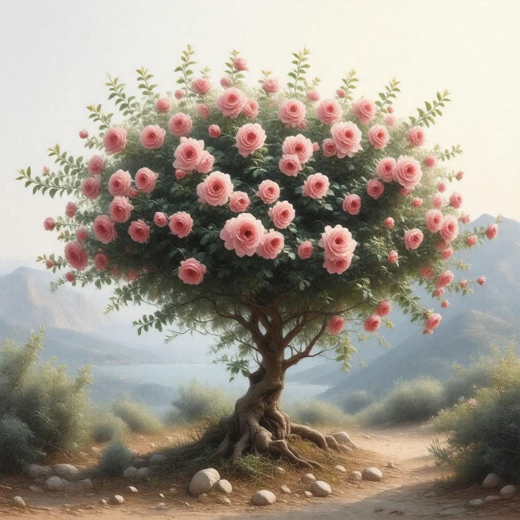 AI-created image of Rosa pulverulenta