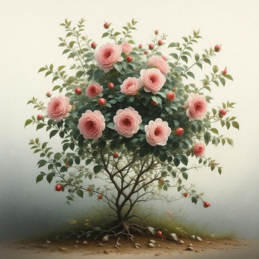 AI-created image of Rosa rubiginosa