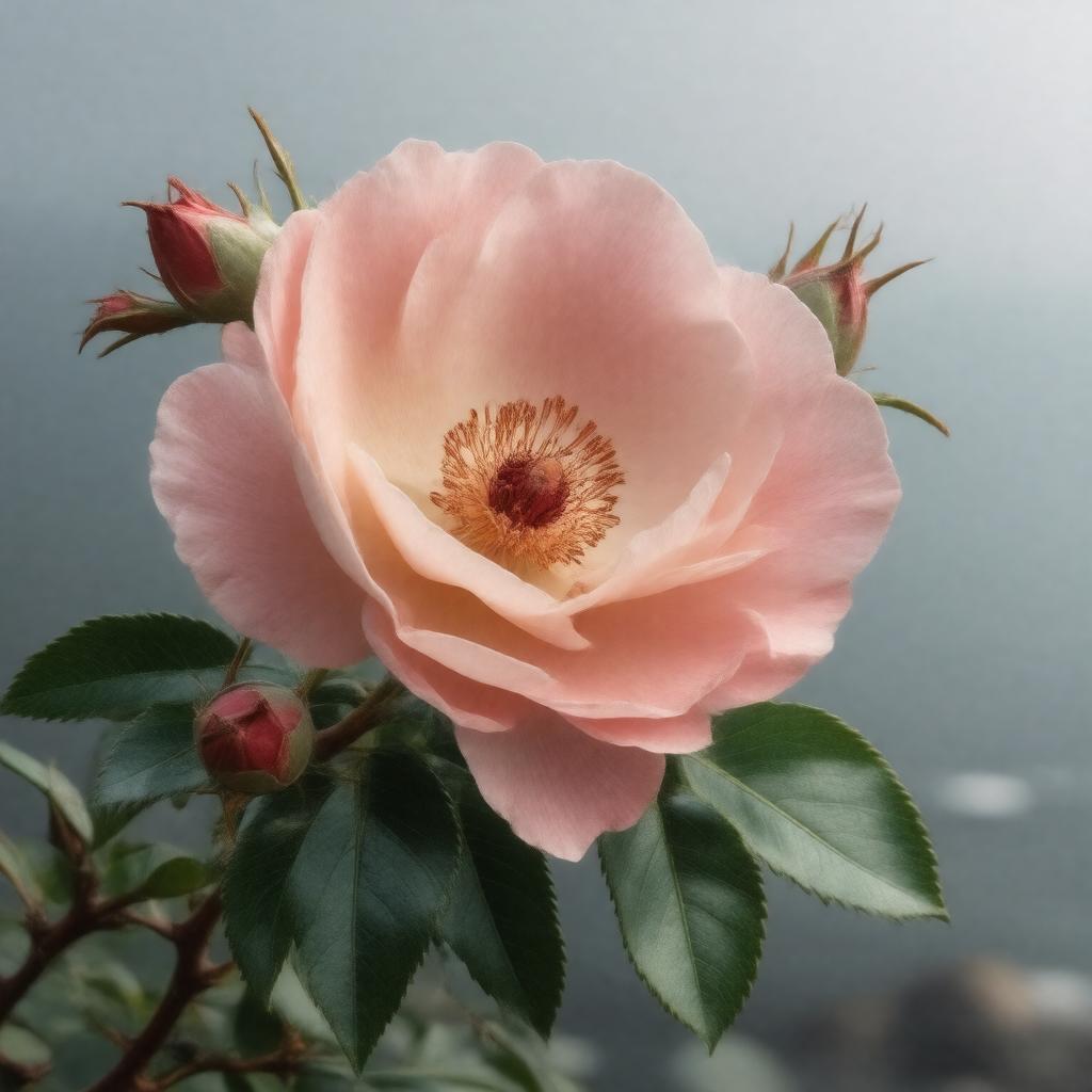 AI-created image of Rosa rugosa