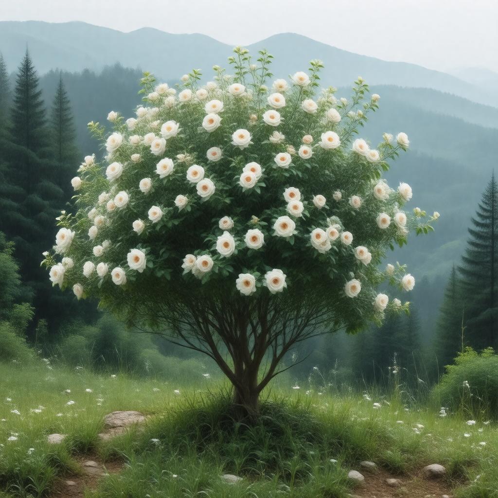 Click to view larger image AI-created image of Rosa sericea