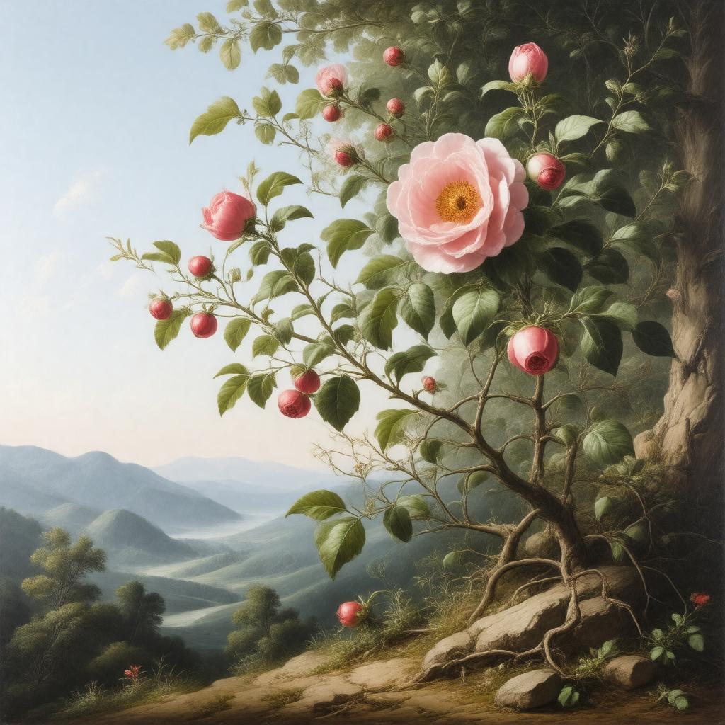 AI-created image of Rosa villosa