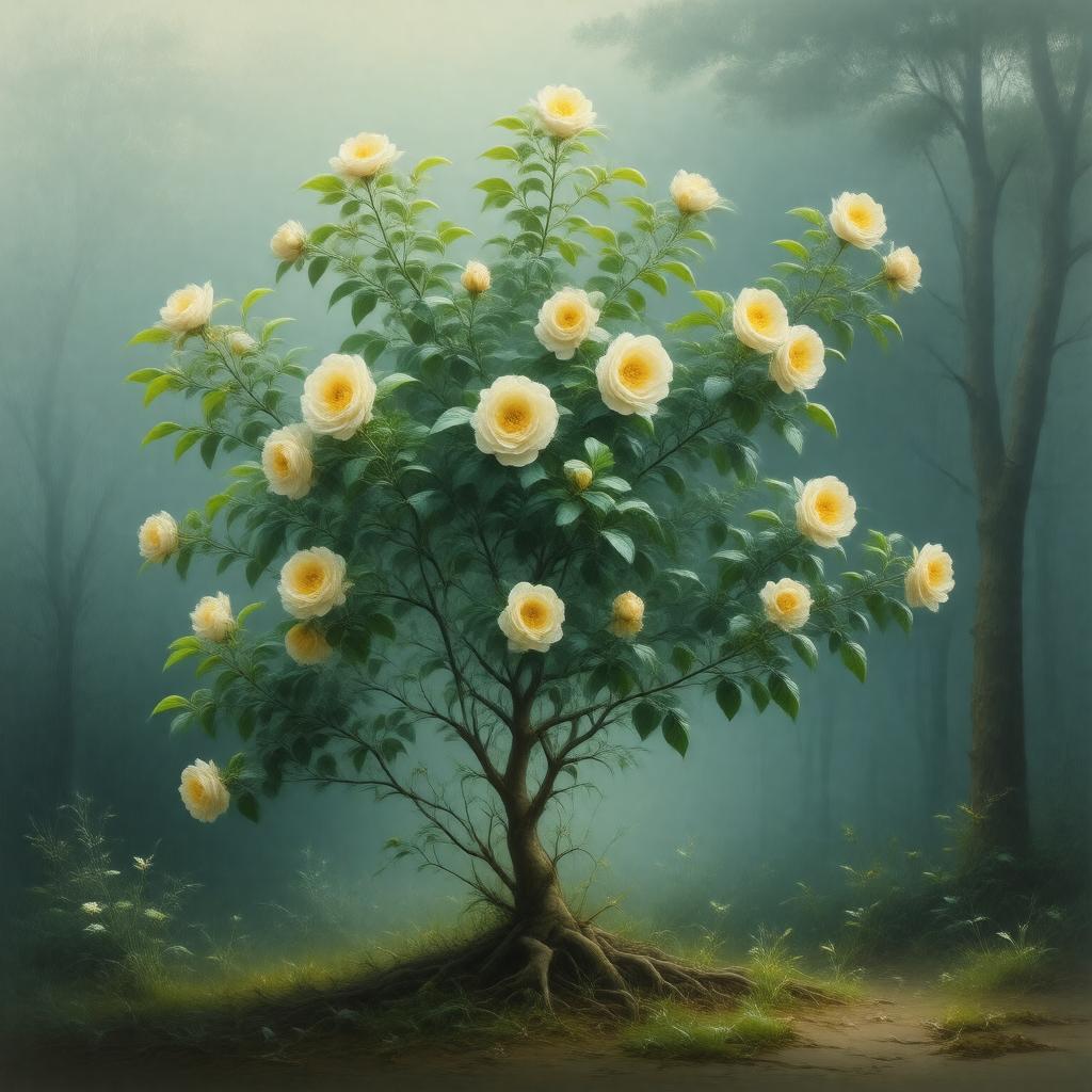 AI-created image of Rosa xanthina